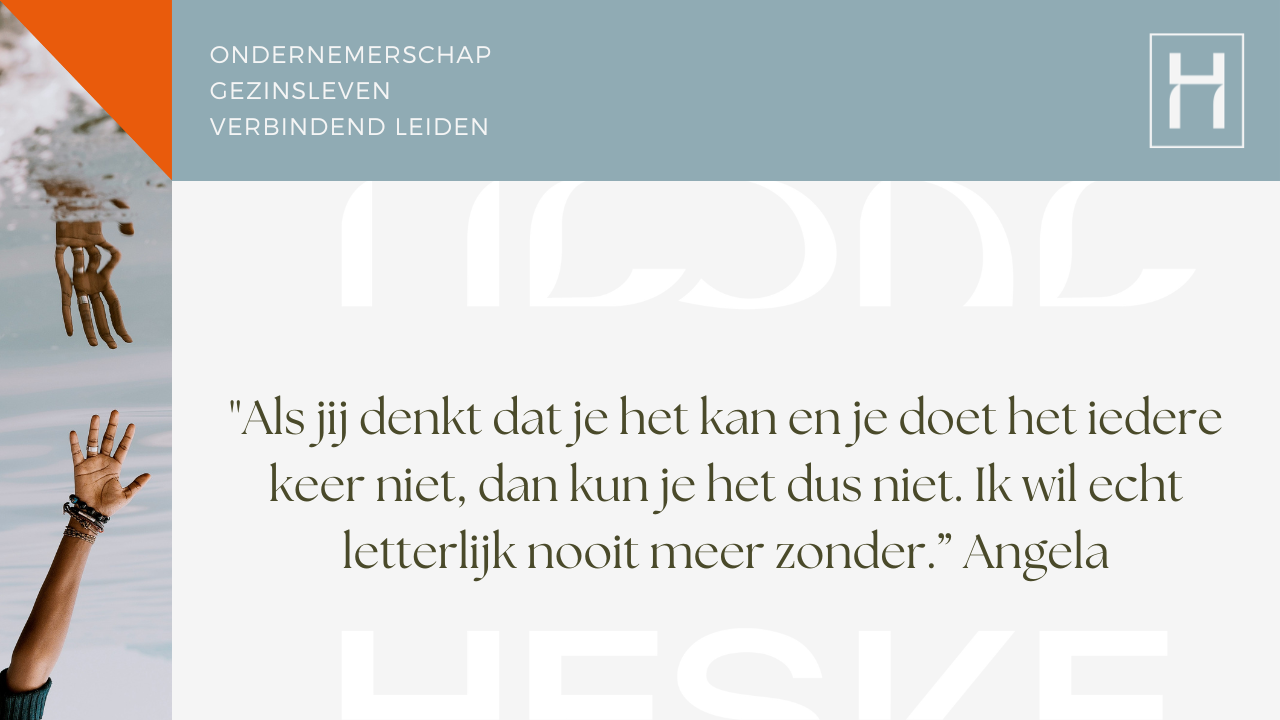 Angela deelt haar ervaring over het stellen en behalen van haalbare doelen bij Heske van Esch.