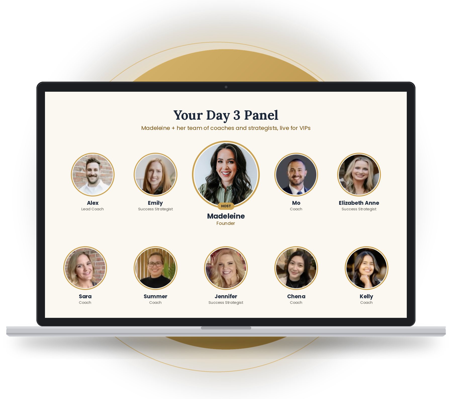 Madeleine and her coaching team on Zoom