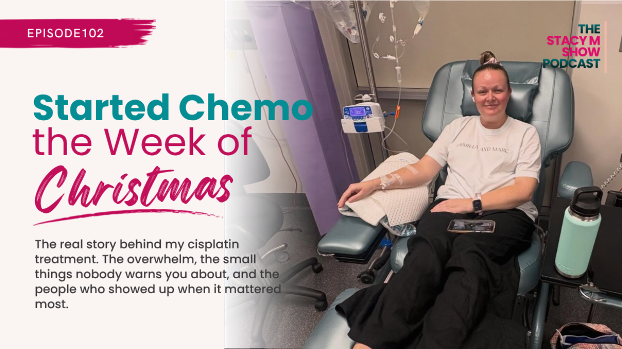 Stacy from The StacyM Show discussing her cisplatin chemotherapy treatment experience and side effects