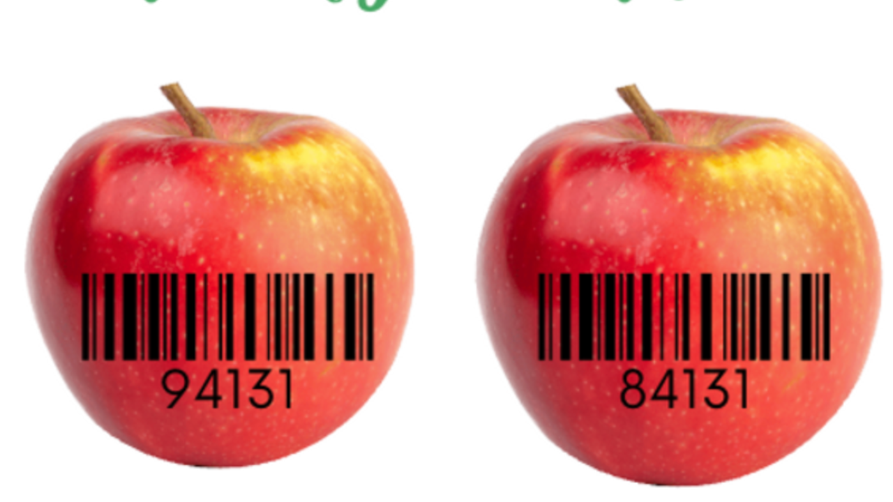 Apples with PLU codes