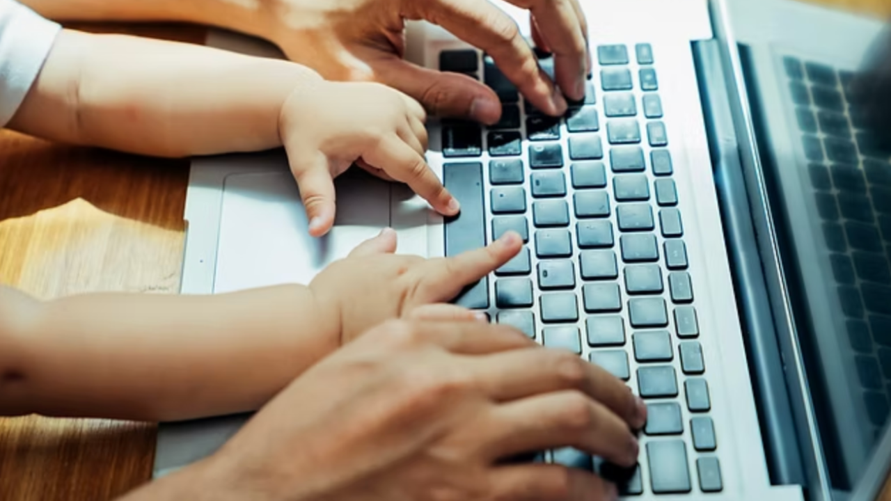 dad + kid computer