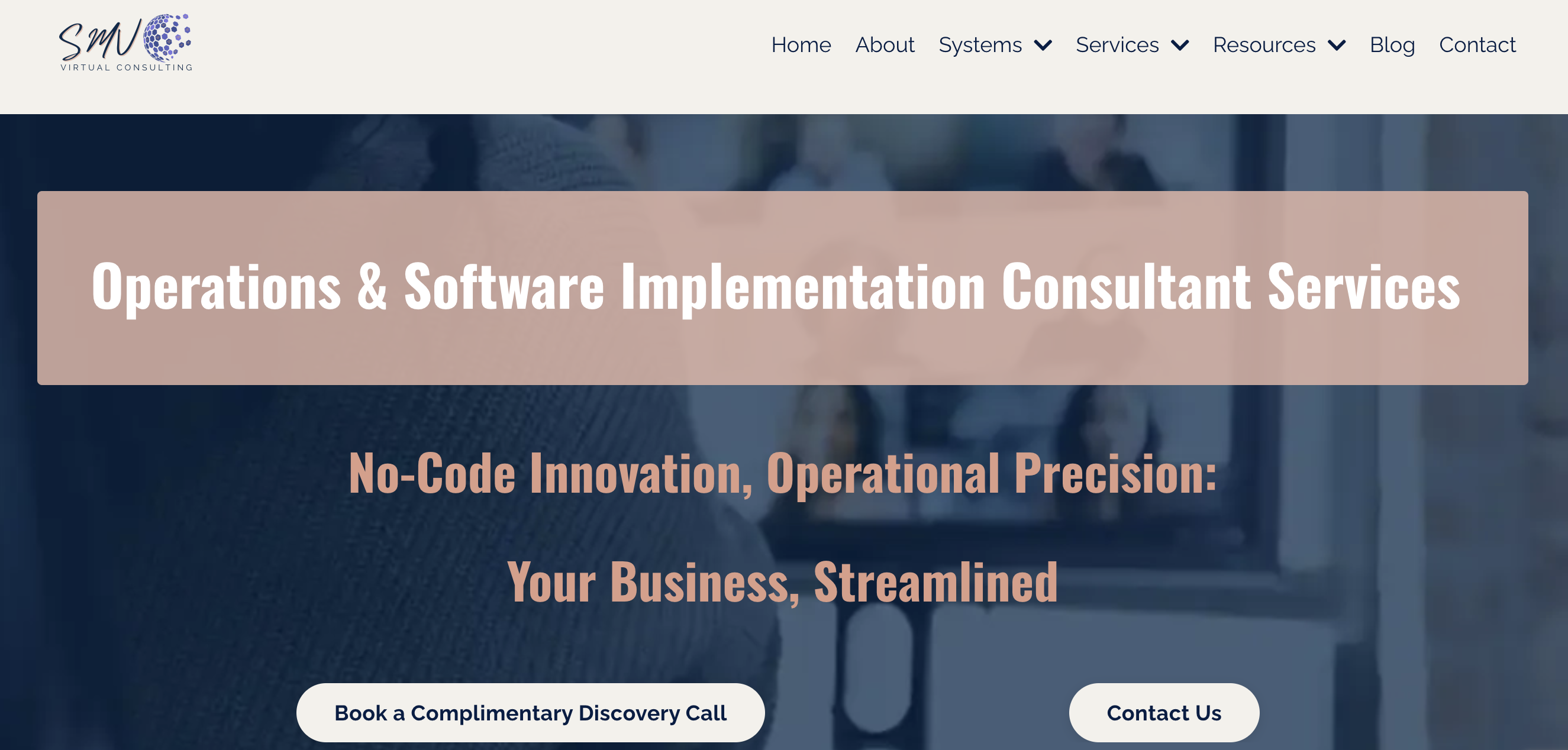 Screenshot of SMV Virtual Consulting's new home page. Screenshot of SMV Virtual Consulting's new home page.