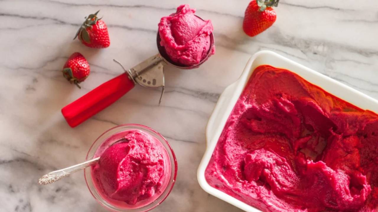 Homemade herbal ice cream and sorbet
