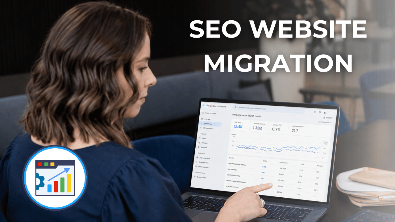 woman looking at google SEO rankings after site migration