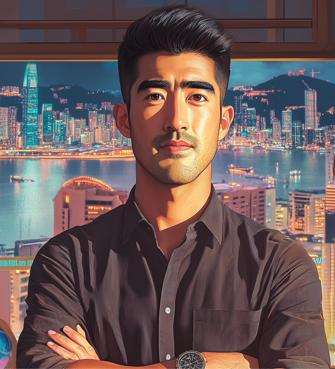 TradeQuest character illustration: a trader following published alerts