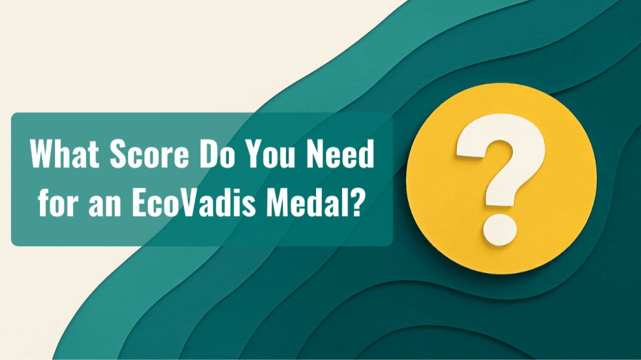 The Answer image asking: What score do you need for an EcoVadis medal?