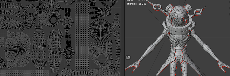 Retopología y UVs en Blender