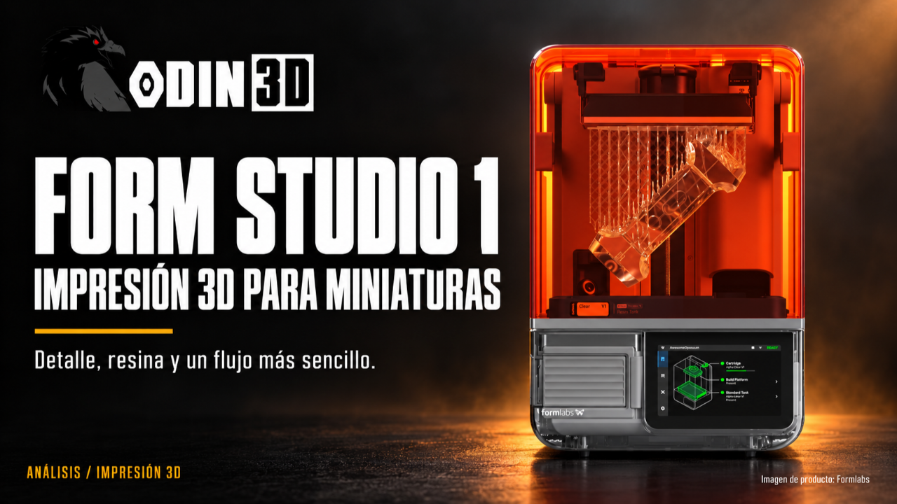 Form Studio 1: impresión 3D para miniaturas. Portada Odin3D basada en una imagen oficial de Formlabs.