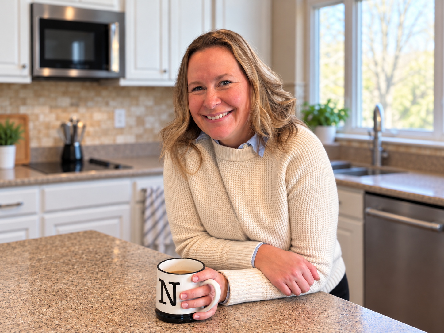 Nikki Cheak with her coffee