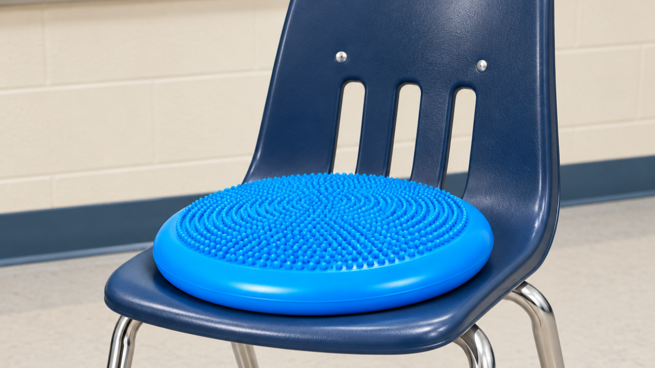 Wobble cushion sensory seating classroom