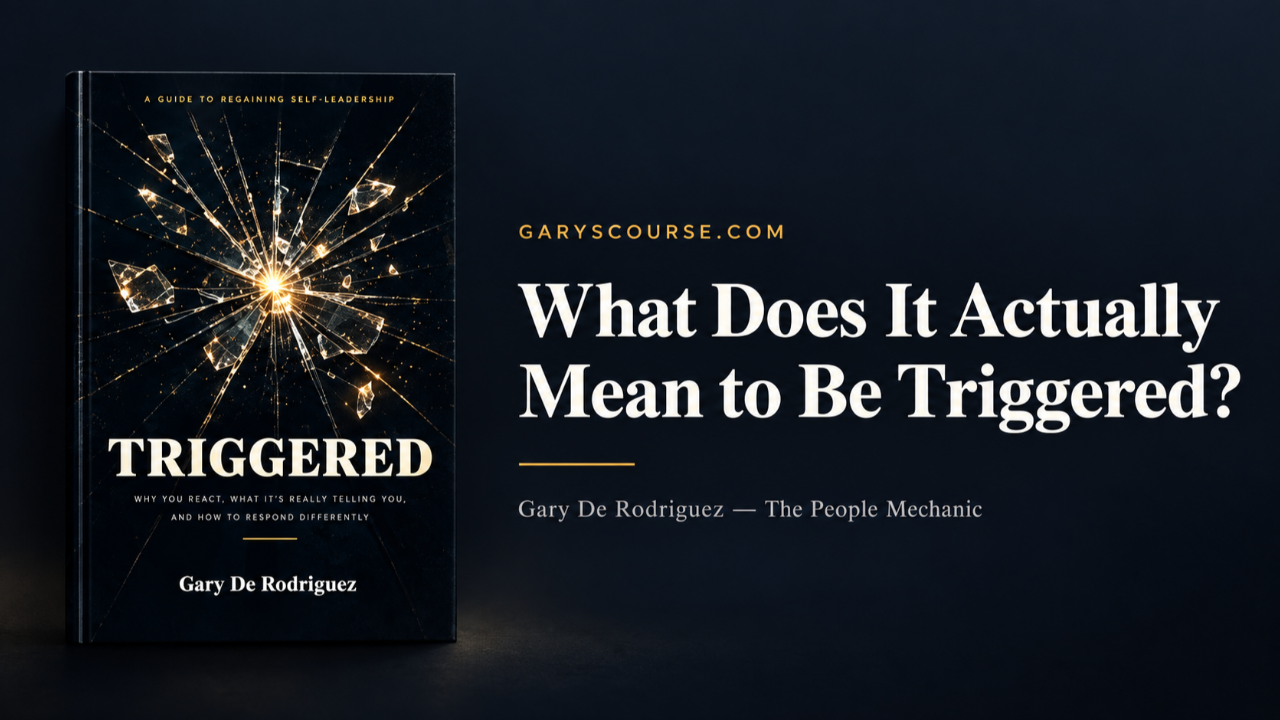 Triggered by Gary De Rodriguez book cover beside the title What Does It Mean to Be Triggered?