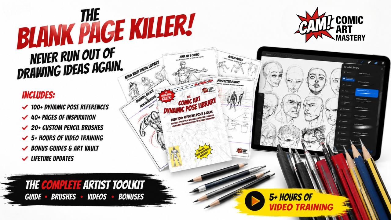 The Blank Page Killer Toolkit with guide, pencil brushes, videos, and creative resources
