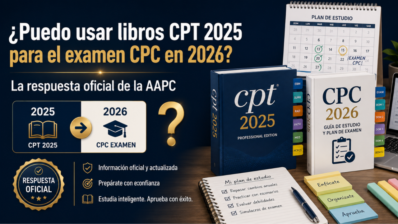  ¿Puedo usar libros CPT 2025 para el examen CPC en 2026?