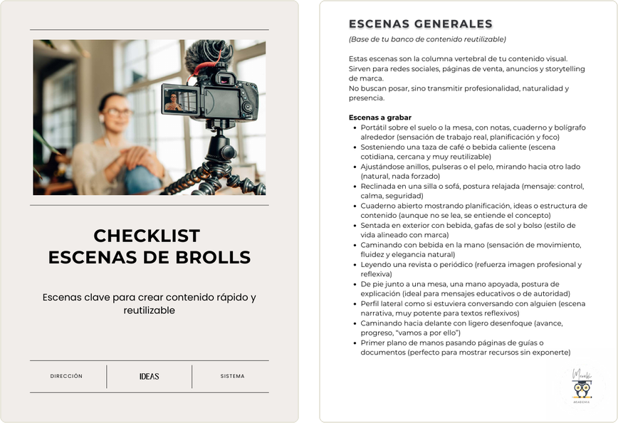 Checklist de escenas de B-roll