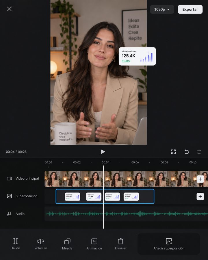 Añade una superposición en Edits