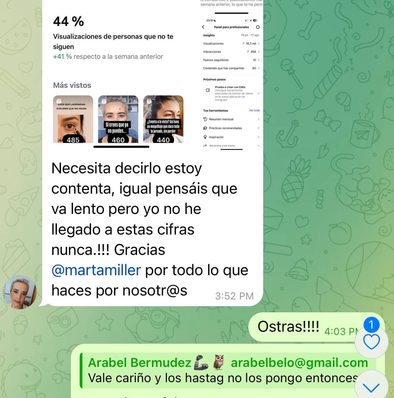 Testimonio de alumn@: Nunca había llegado a estas cifras
