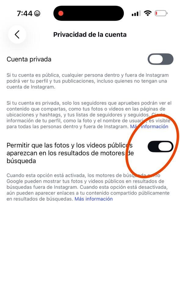 Captura del ajuste 2: Posiciónate en Google