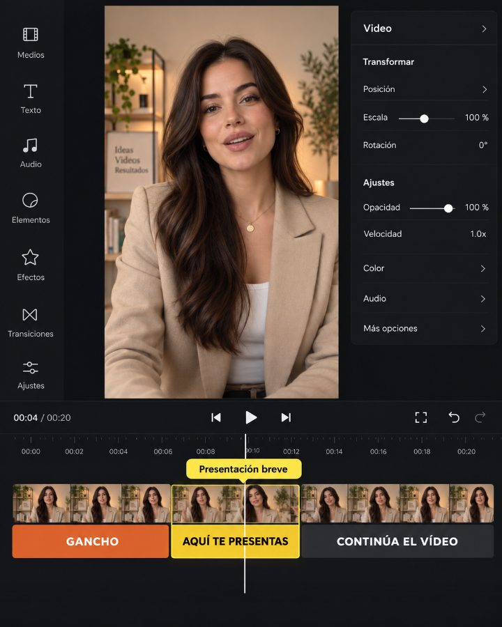 Añade una presentación breve en Edits