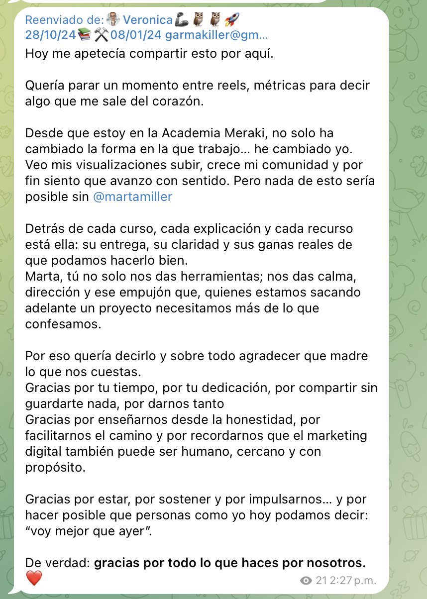 Testimonio de una alumna de Academia Meraki