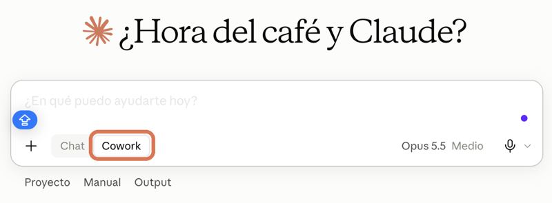 Botón Cowork en Claude