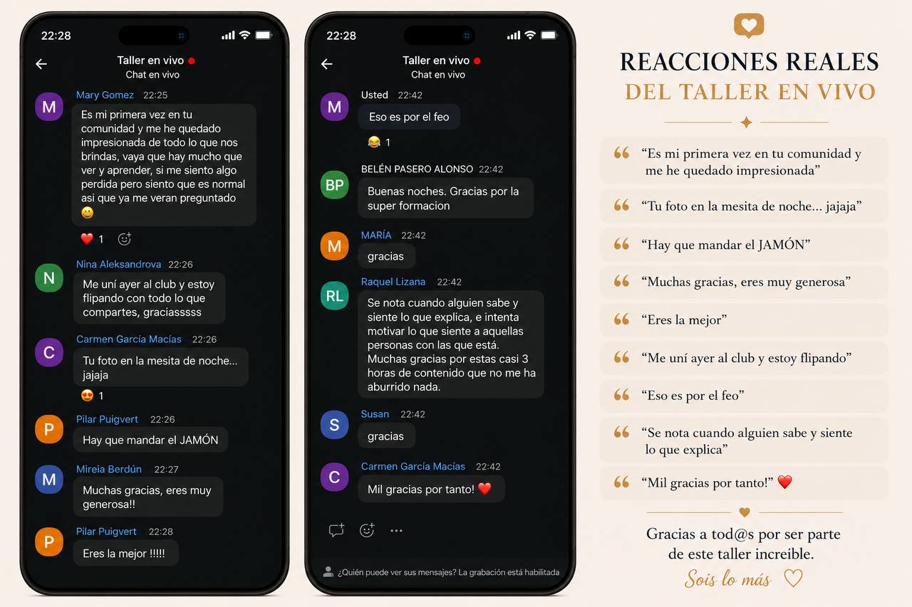 Más reacciones del taller en vivo