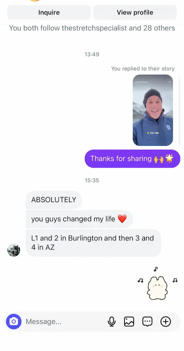 Message from a graduate about their FST results
