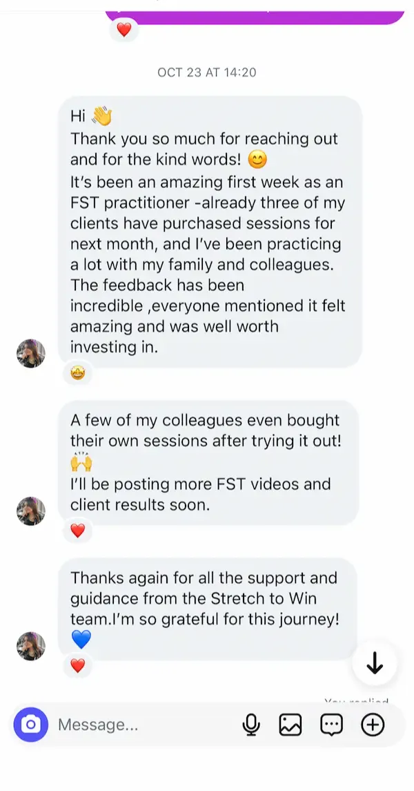 Message from a graduate about their FST results