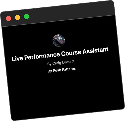 The Live Performance Course Assistant custom GPT