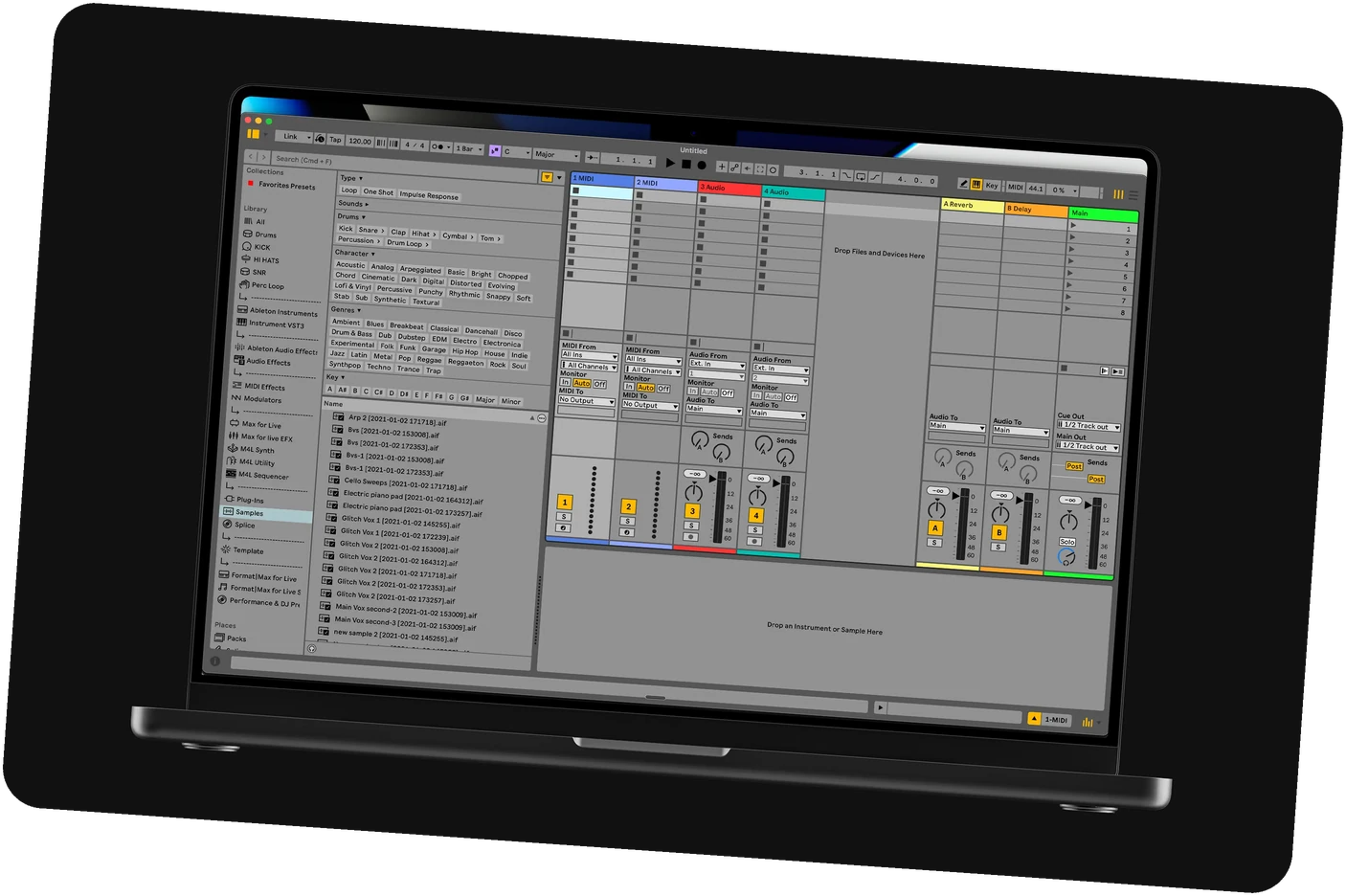 An empty Ableton Live session