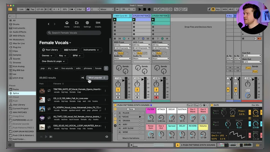 The Splice Layering Framework inside Ableton Live