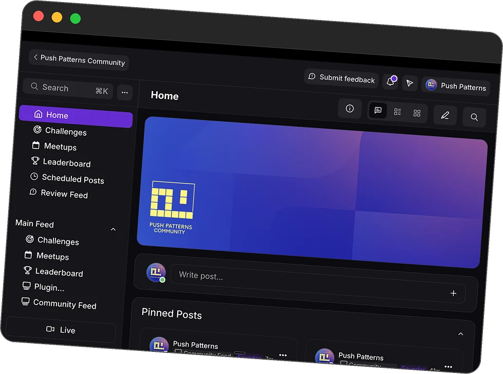 The Push Patterns community home feed