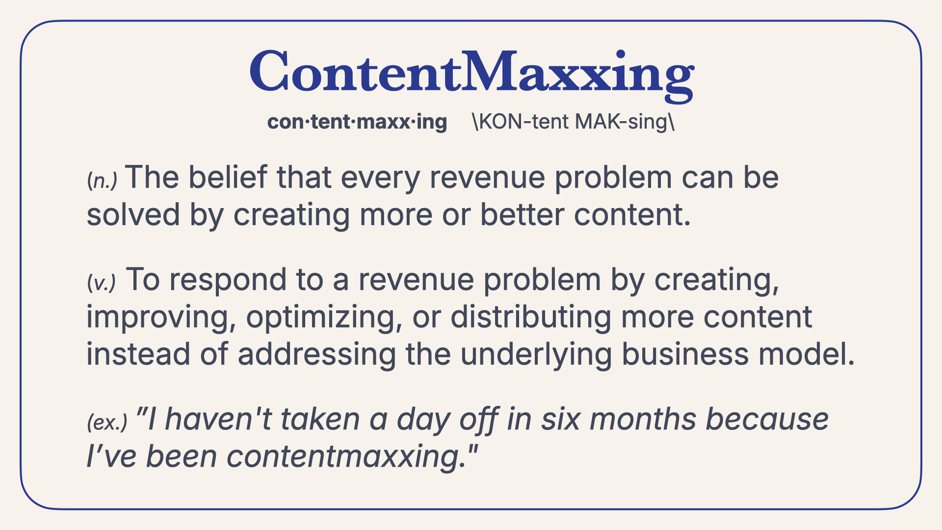 ContentMaxxing definition