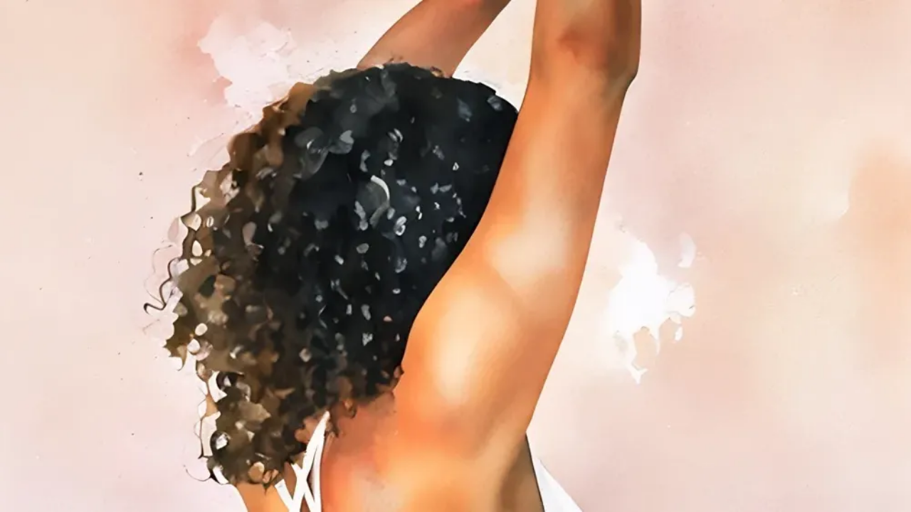 Image of a woman stretching
