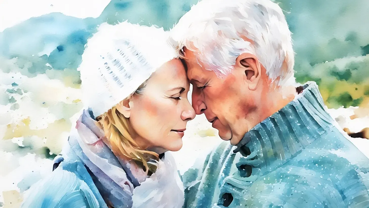 Close up of a couple with nose to nose touching