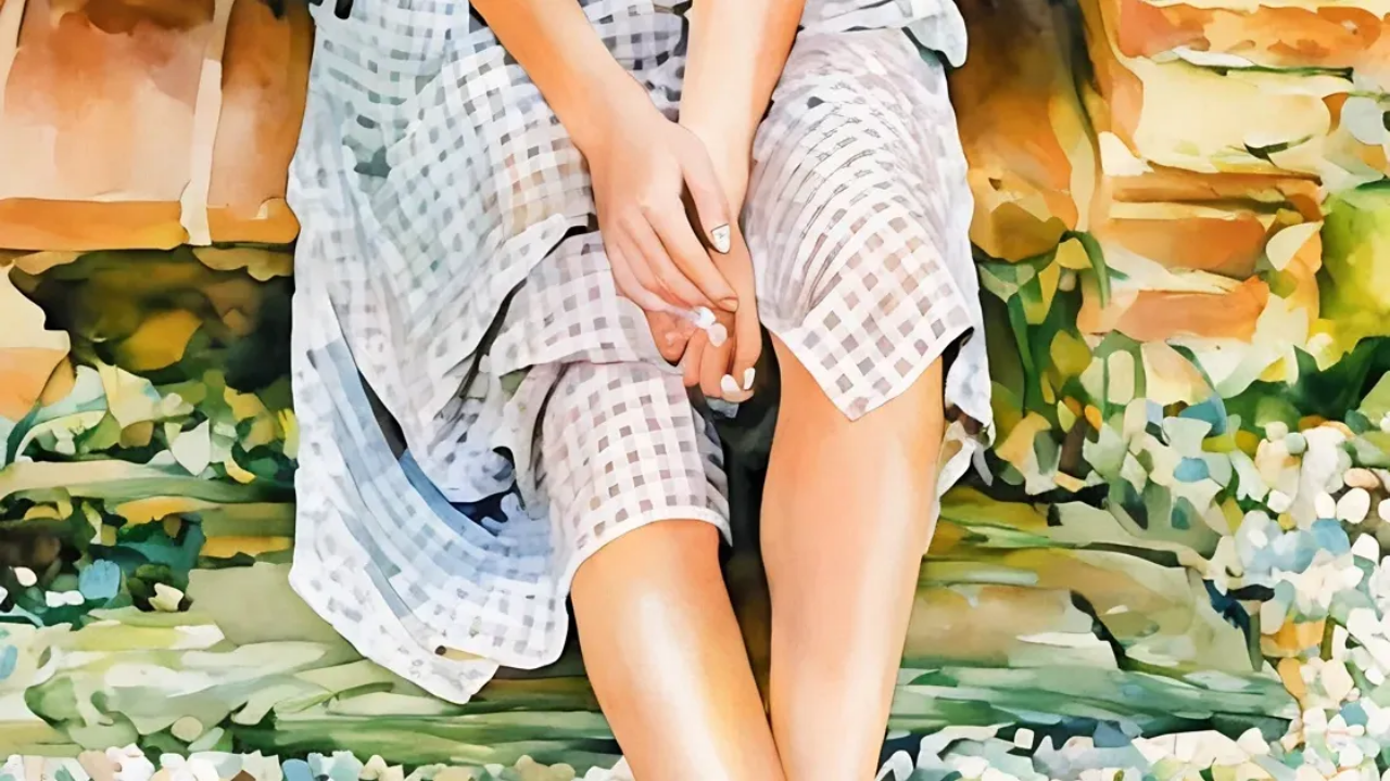 Image of a woman's hands and knees
