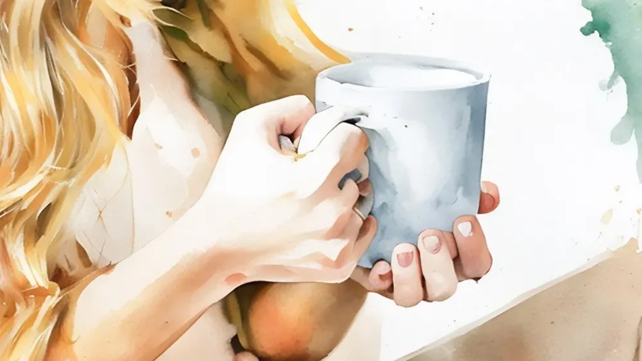 Photo of a Woman Holding a Mug of Coffee