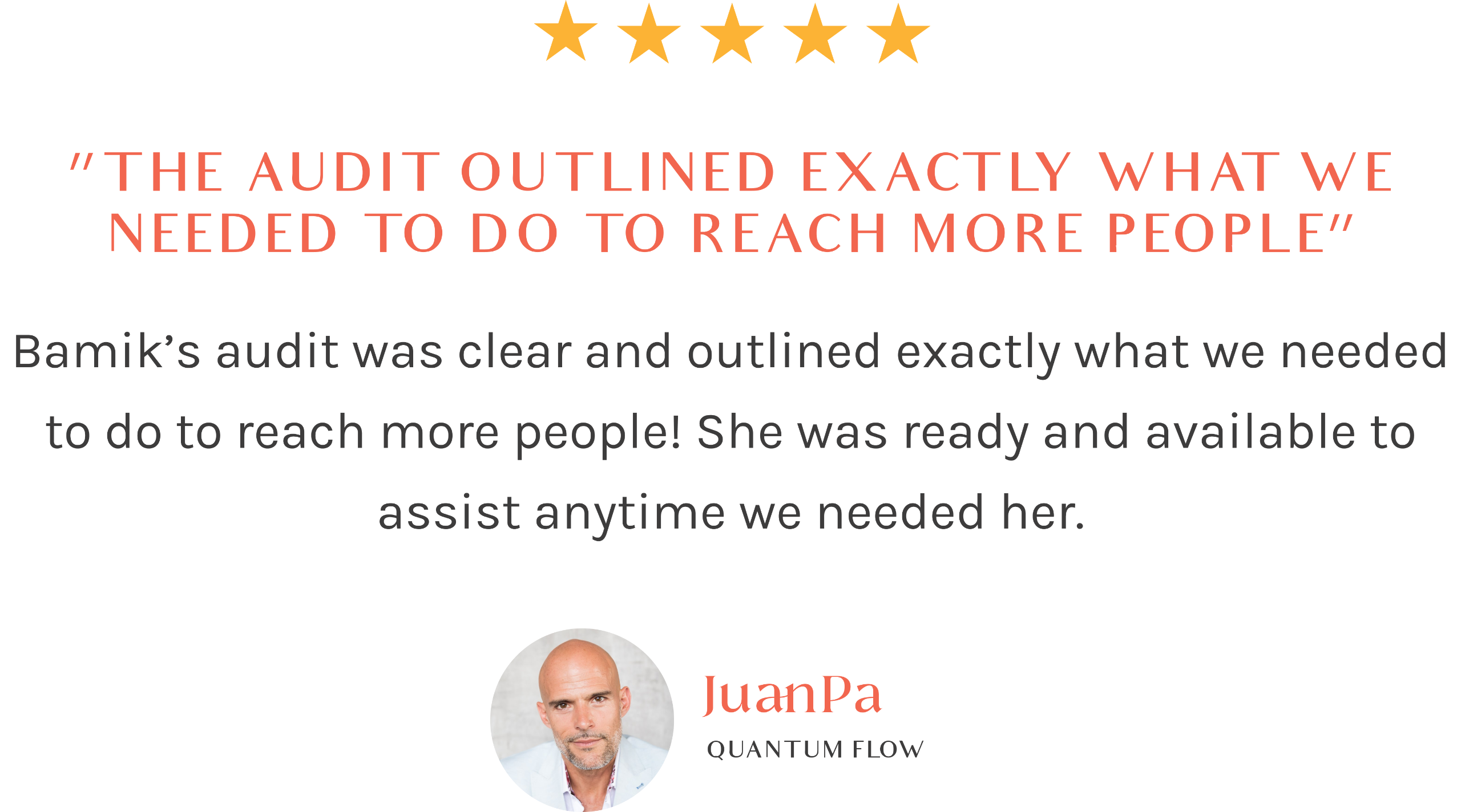 A review of a good marketing audit. The audit outlined exactly what we needed to do to reach more people. 