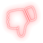 A neon thumbs down.