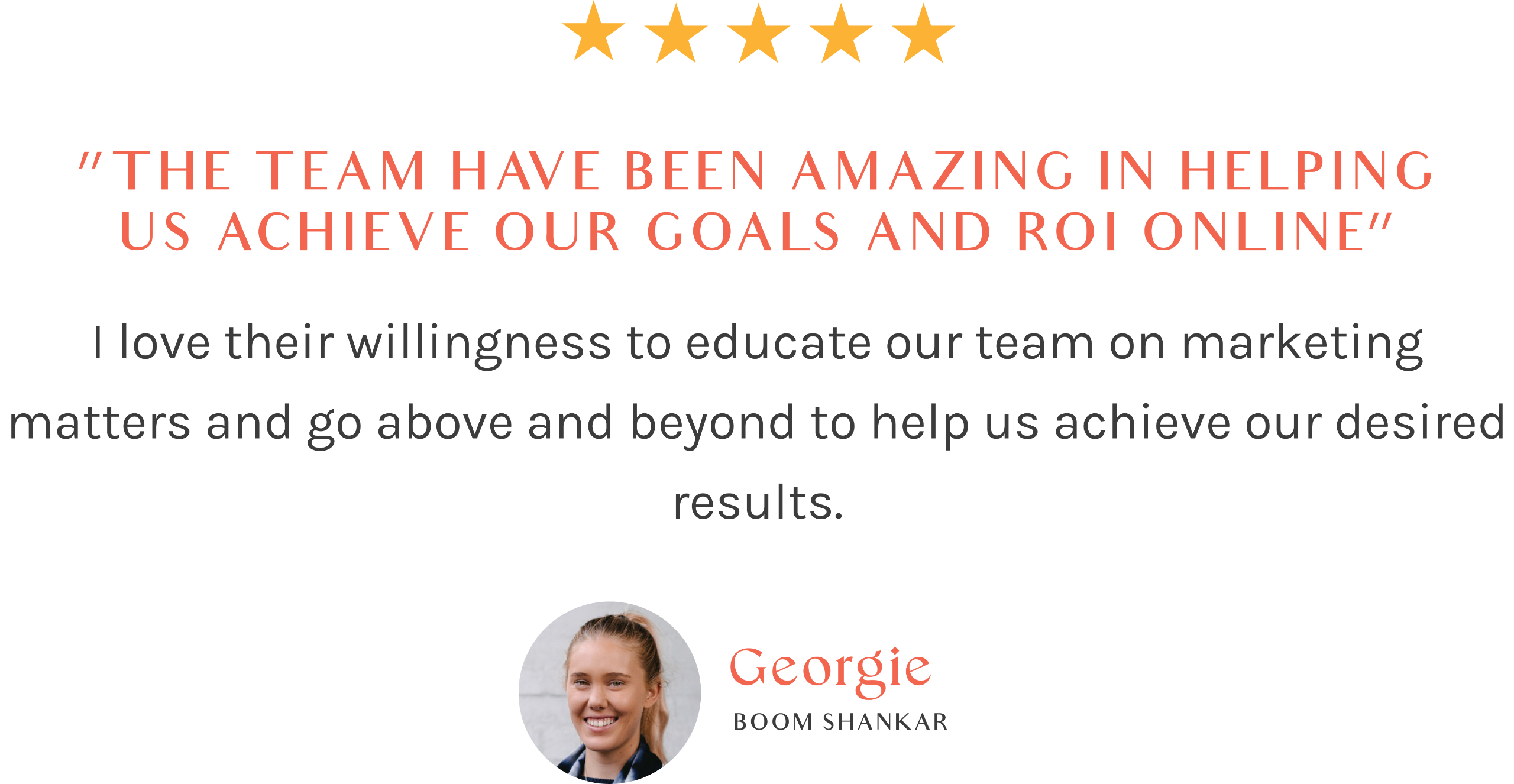 Review of a marketing consultant. The team have been amazing in helping us achieve our goals and ROI online.