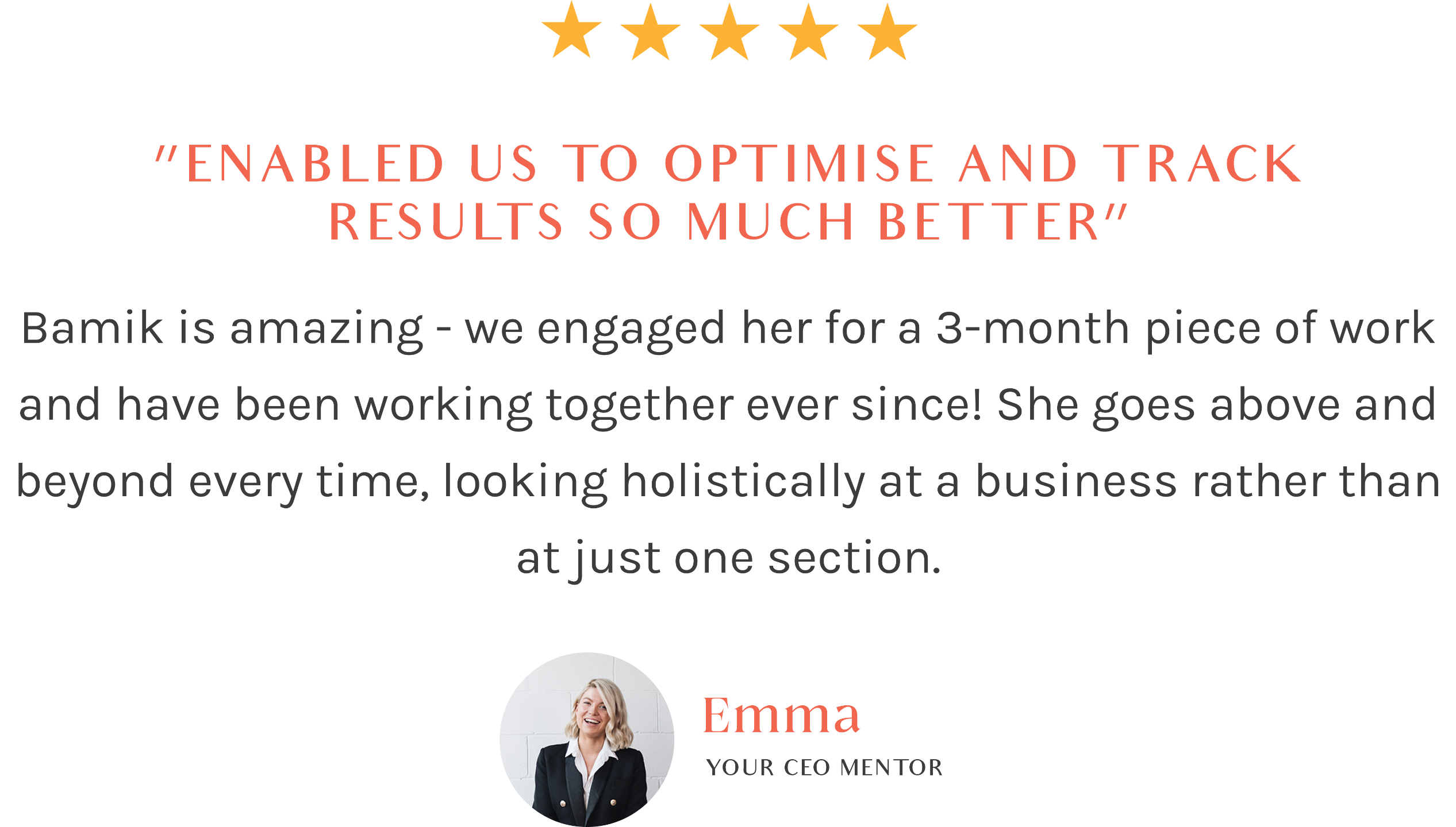 Review of marketing stats: Enabled us to optimise and track results so much better 