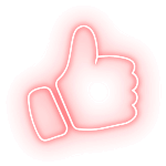 A neon thumbs up.