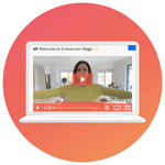 A laptop with the first video of Conversion Magic on it.