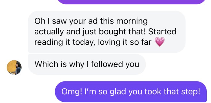 DM: saw your ad this morning and just bought, loving it