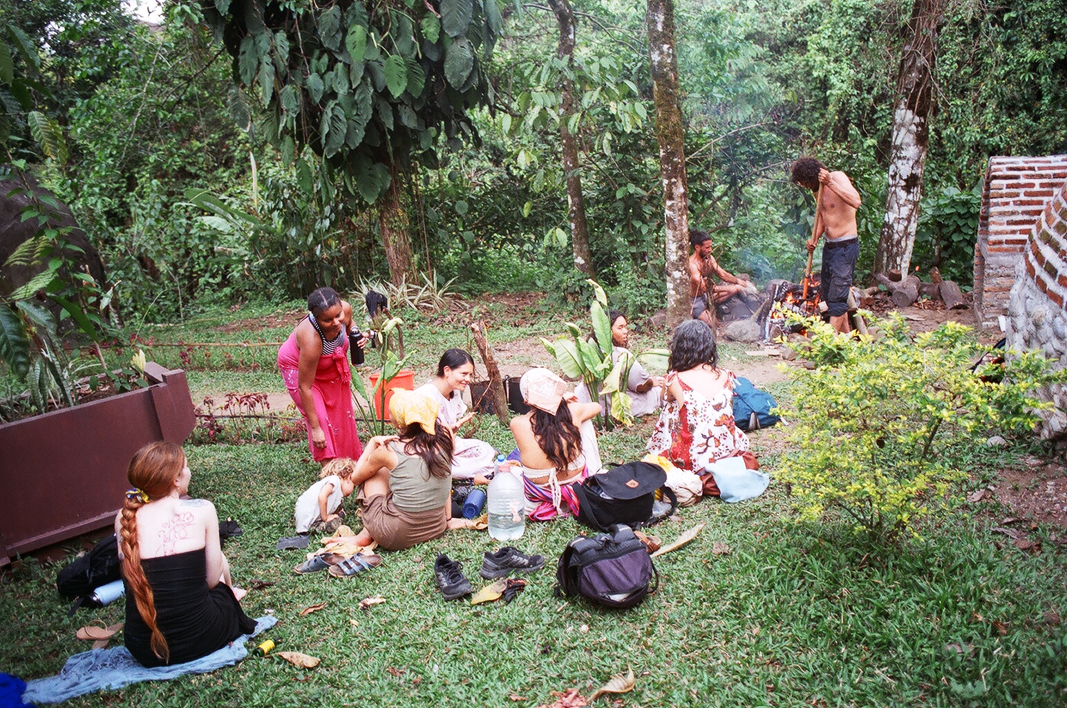 Gathering outdoors by the fire