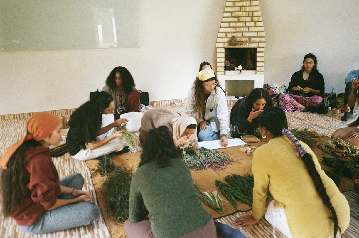 Working with plants on the floor