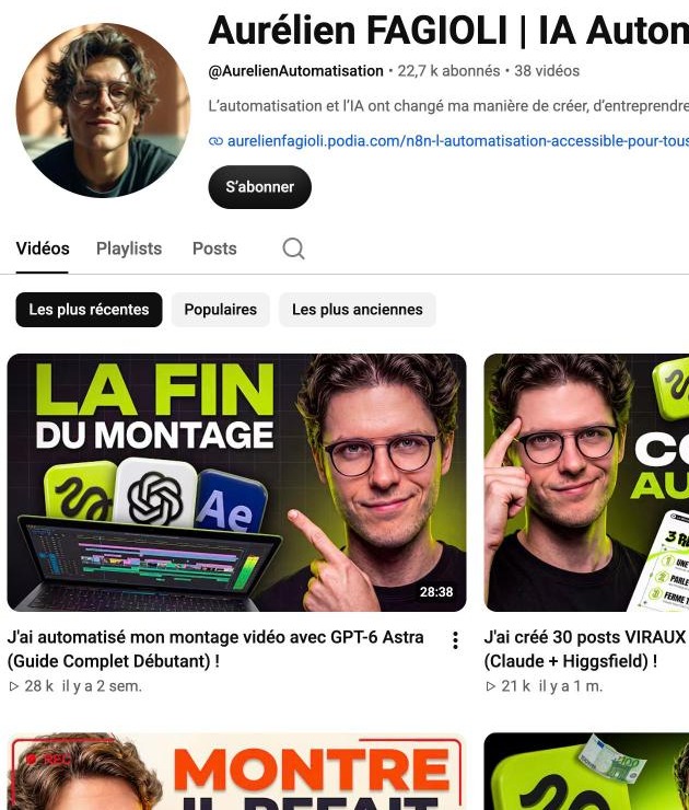 Compte Aurélien Fagioli (YouTube)