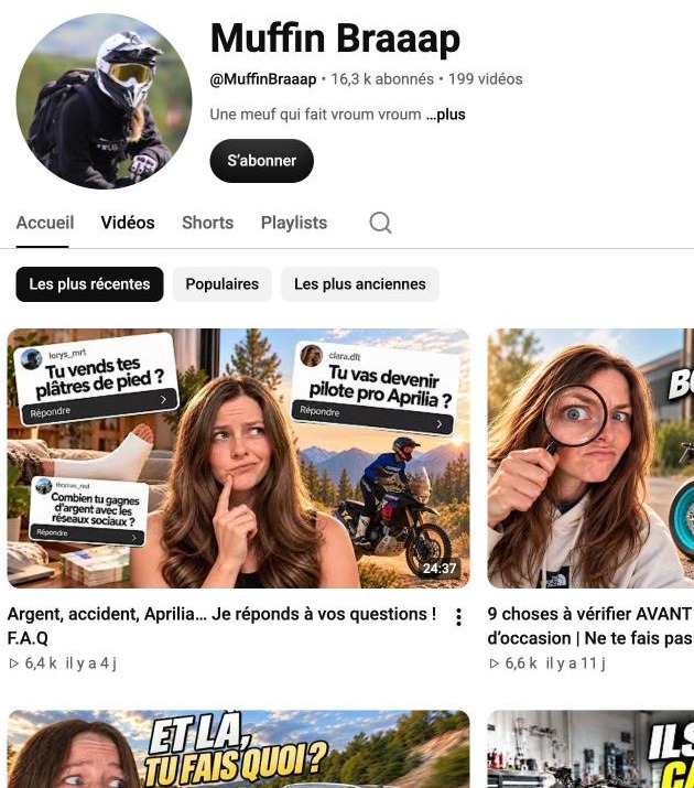 Compte Muffin Braaap (YouTube)