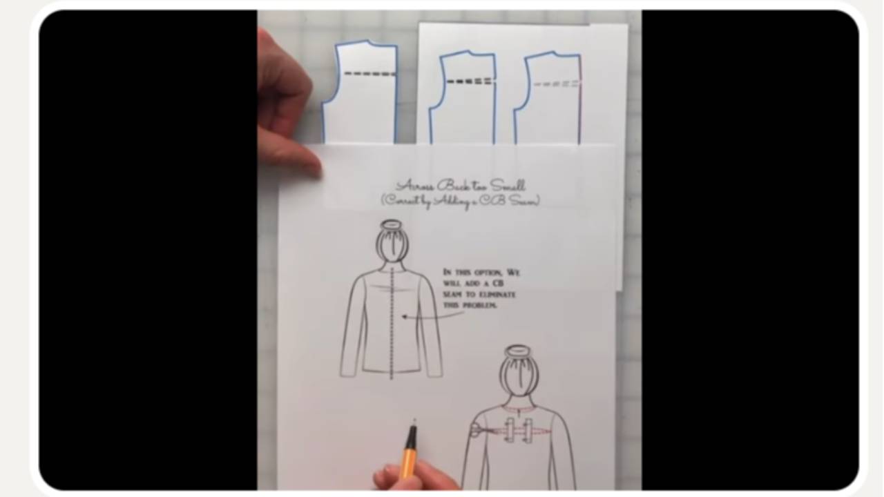 Increasing Back Width Across Armholes with a Center Back Correction