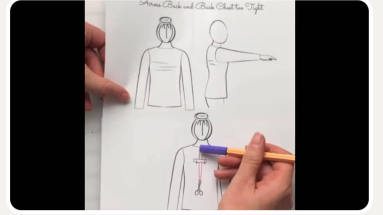 Increasing Back Width Across Armholes: Center Back Correction
