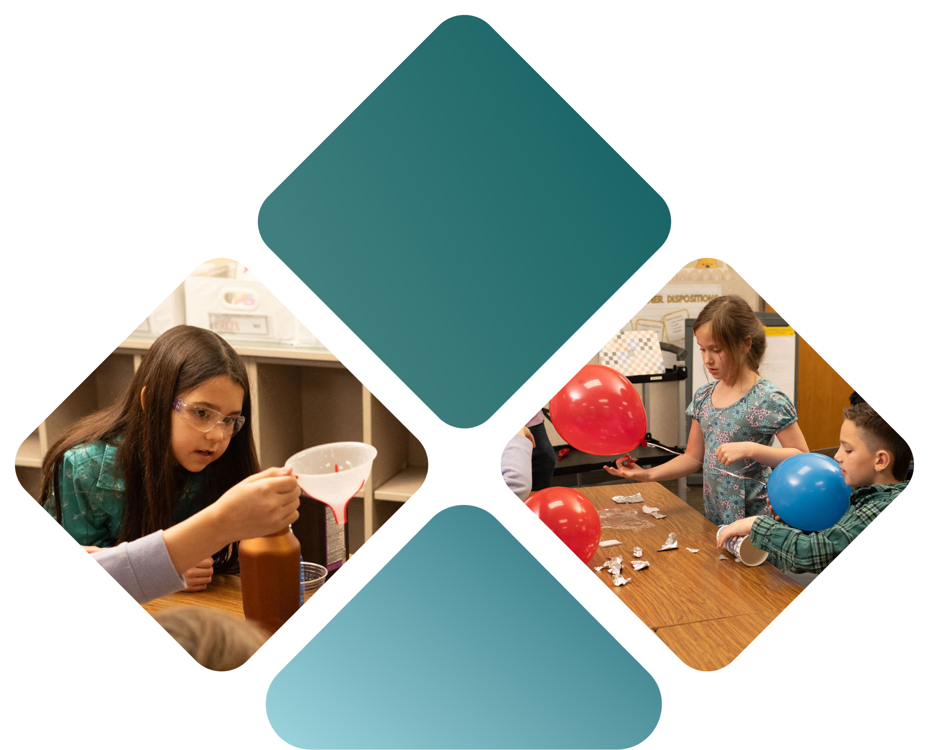 Teachers and students running hands-on science labs